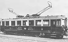 Vierachsiger Triebwagen BCe 4/4 der schweizerischen Misoxerbahn von 1907