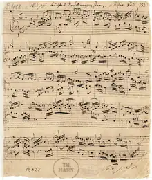 J. S. Bach, Autograph der Choralbearbeitung „Wie schön leuchtet der Morgenstern“, BWV 739