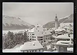 Samedan um 1930, mit Chesa Planta