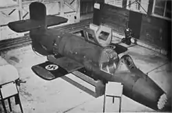 Bachem Ba 349 Natter auf der Kriegsbeuteschau 1946 in Farnborough (Großbritannien)