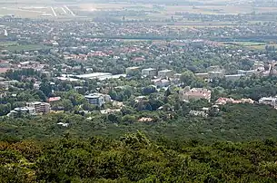 Bad Vöslau – Ortszentrum vom Harzberg aus gesehen