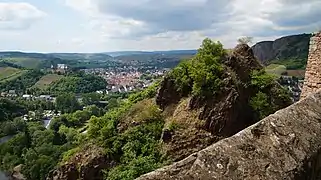 Blick vom Rheingrafenstein auf Bad Münster