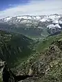 Blick vom Badus in Richtung Unteralptal und Andermatt