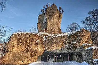 Der Burgfelsen im Winter