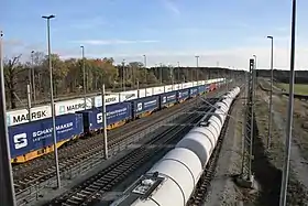 Blick von der Straßenbrücke Richtung Węgliniec (2022)