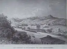 „Der Bahnhof zu Rolandseck und das Siebengebirge“ (1857)