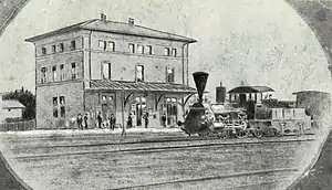 Bayerische A V im Bahnhof Schwaben (um 1875)