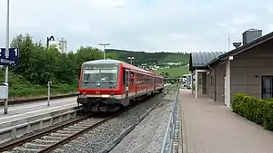 Zug der Baureihe 628 im Bahnhof Willingen