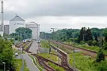 Aufstellgruppe auf den ehemaligen Übergabegleisen zur Zuckerfabrik.