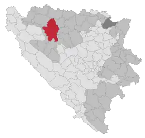 Lage der Gemeinde Banja Luka in Bosnien und Herzegowina (anklickbare Karte)