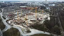 Bau der Multifunktionshalle, März 2022