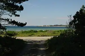 Begtrup Vig, aufgenommen von der Nordküste (Kamillevej) mit Blick über die Vig auf Skødshoved.