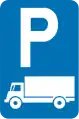 Belgisches Schild für einen Lkw-Parkplatz