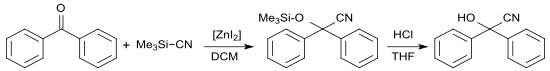 Benzophenoncyanhydrin mit TMSCN