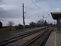 Aufgelassener Bahnsteig 3 in Drösing. Hier fuhren Züge nach Zistersdorf ab