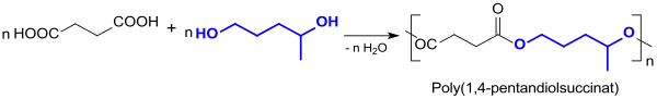 Polykondensation von Bernsteinsäure und 1,4-Pentandiol zu Poly(1,4-pentandiolsuccinat)