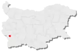 Karte von Bulgarien, Position von Blagoewgrad hervorgehoben