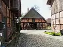 Tietjen Hof, 1563 erstmals erwähnt, einziges noch erhaltenes Zweiständerhaus in Bleckmar