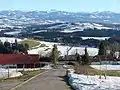 Blick vom Blender südostwärts zu den Allgäuer Alpen mit Eschachberg und Masers im Vordergrund