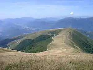 Blick vom Gipfel des Monte Bar zum Caval Drossa