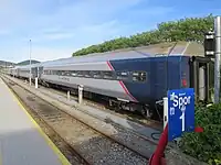 Schlafwagen des Nachtzugs im Bahnhof Bodø