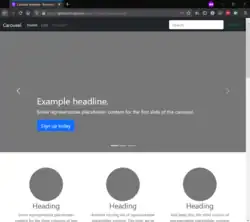 Eine mit Bootstrap 5.0 gestaltete Webseite im Mozilla Firefox 88