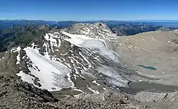 Anblick des Brandner Gletschers vom Gipfel der Schesasplana am 23. August 2016