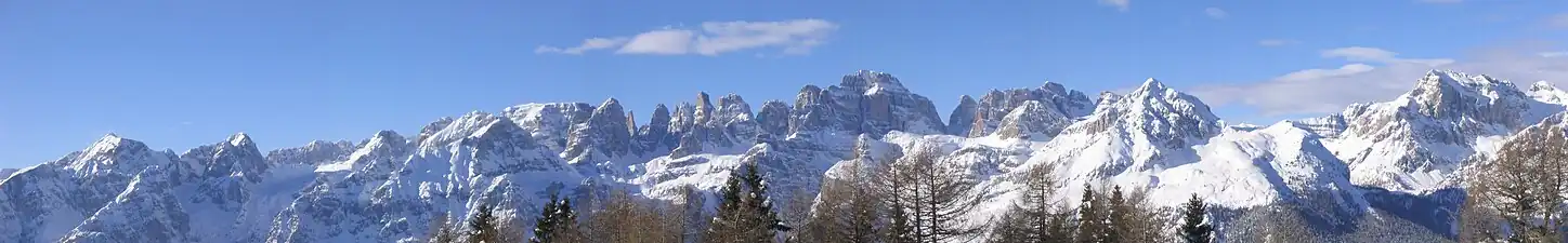 Panorama der Brenta von Osten (Paganella)