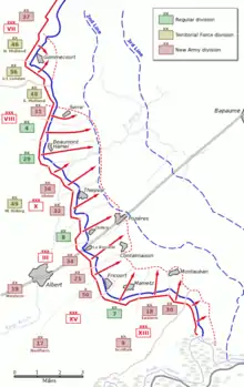 Britischer Schlachtplan für die Schlacht an der Somme