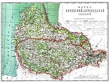 Die Gouvernements Kurland und Kaunas (Kowno) in einer russischen Karte um 1890