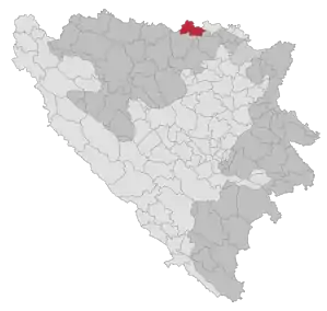 Lage der Gemeinde Bosanski Brod in Bosnien und Herzegowina (anklickbare Karte)