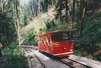 Die Ausweichstelle der Bürgenstock-Bahn im August 1990