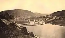 Ansicht von Bullay und Doppelstockbrücke (Bullay) um 1880