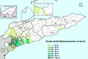 Anteil von Bunak-Muttersprachlern in den Sucos Osttimors