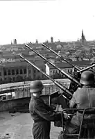 Blick vom Flakturm im Friedrichshain über die Berliner Innenstadt.