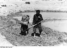 Löß-Abbau in Tibet (Foto aus dem Jahr 1938)