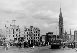 Zerstörtes Kirchengebäude, Mai 1945