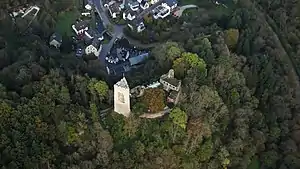 Burg Grenzau, Luftaufnahme (2014)