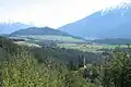 Burg Klamm und das Dorf Mieming