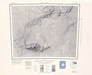 Kartenblatt Toney Mountain von 1971, Kohler Range im Norden