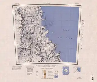 Kartenblatt mit dem Mittelteil der Churchill Mountains am Westrand