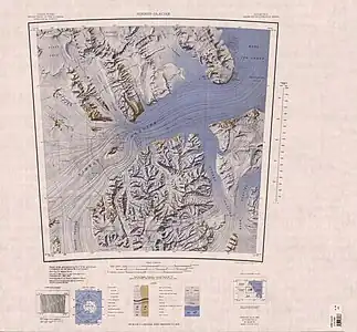 Topografische Karte (1:250.000) mit dem Markham-Plateau (unterer Kartenrand)