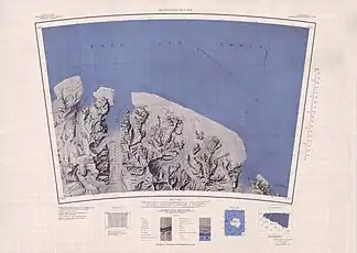 Karte der Dufek-Küste von 1965; Longhorn Spurs südwestlich der Kartenmitte