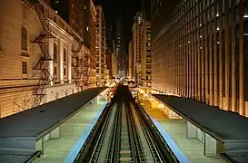 Blick nach Norden von der Elevated Station Adams and Wabash