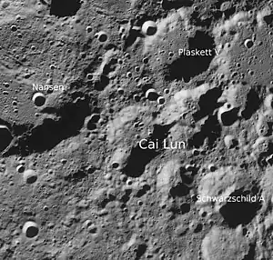 Cai Lun und Umgebung (Norden oben; LROC-WAC)