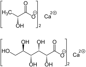 Strukturformel von Calciumlactatgluconat