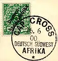 Briefmarke der Reichspost für Deutsch-Südwestafrika mit Poststempel Cap Cross 1900