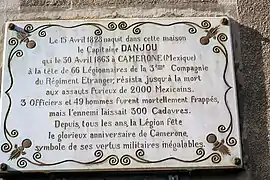 Gedenkplatte des Capitaine Jean Danjou