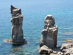 Colonne, „die Säulen“, vor der Südspitze der Insel