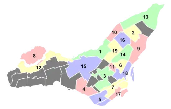 Karte der Arrondissements